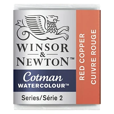Bild av Winsor &amp; Newton 0301471 Cotman metallisk akvarellfärg studio vattenfärger, levande högkvalitativa färger med mycket bra bearbetningsegenskaper, 1/2 skål kopparröd