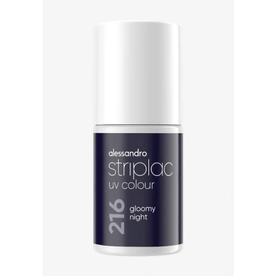Bild av alessandro Striplac UV nagellack Gloomy Night täckande och reptåligt upp till 15 dagar lätt att applicera mild borttagningsteknik vegansk blå, 6,5 ml