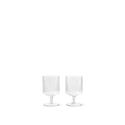 Bild av ferm LIVING Ripple vinglas, klart, 270 ml, glas, set om 2
