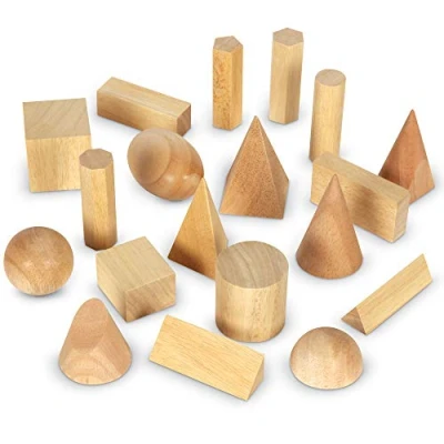 Bild av Learning Resources Trä Geometrisk Fasta Ämnen 19 Stycken Uppsättning