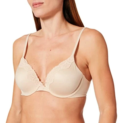 Bild av Maidenform kvinnors komfort devotion utsmyckad extra täckning BH, Beige (Latte Lift/svart), 80B