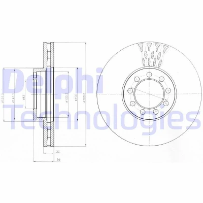 Bild av DELPHI BG9062 Disque de frein 301 30 9 ventilé huilé non traité sans roulement roue, bague ABS IVECO: Daily 4 Kasten/Kombi, 6