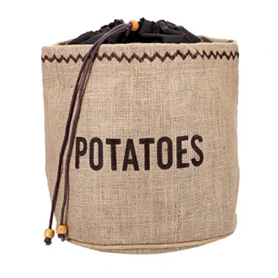 Bild av Natural Elements potatispåse med mörkläggningsfoder, potatisförvaringsväska, hessian, 24 x cm, brun
