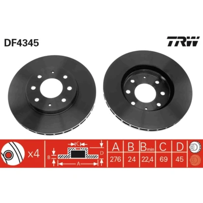 Bild av Bromsskiva Trw DF4345