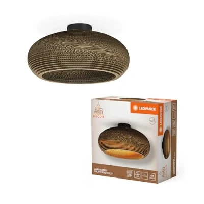 Bild av LEDVANCE Hänglampa Drop, Ø 40 cm, brun, wellpapp, E27