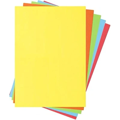 Bild av Indigo® A4 80 gsm färgat papper origami diverse flerfärgat för konst och hantverkspapper (blandade ljusa färgers pappersutbud 100 ark)
