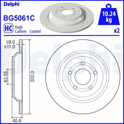 Bild av Bromsskiva DELPHI BG5061C