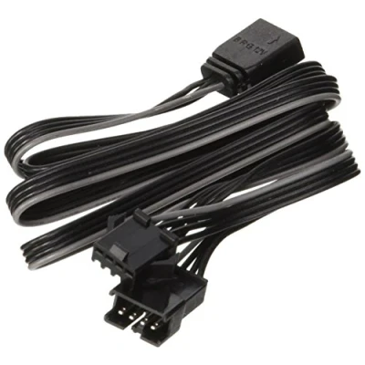 Bild av Phanteks Kompass PH CB RGB4P 0,609 m signalkabel svart (0,609 m, 4 stift, 1 x RGB LED förlängningsanslutning (12 V, G, R, B), 1x moderkort kontakt, remsa, svart)