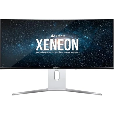 Bild av Corsair XENEON 34WQHD240 C 34 tums QD OLED Gaming Curved Screen 3440 x 1440, 240Hz, 0,03ms GtG, kompatibel med G Sync, FreeSync Premium, True Black HDR400, HDMI 2.1, DisplayPort 1.4, USB vit