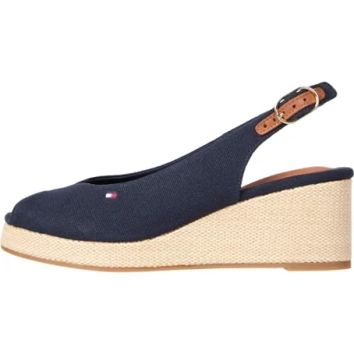 Bild av TOMMY HILFIGER dam flagga &#039;Middle WEDGE ESPAD SLINGBACK Espadrilles, BLÅ (Rymdblå), 3,5 UK, Blå rymd blå, 36 EU