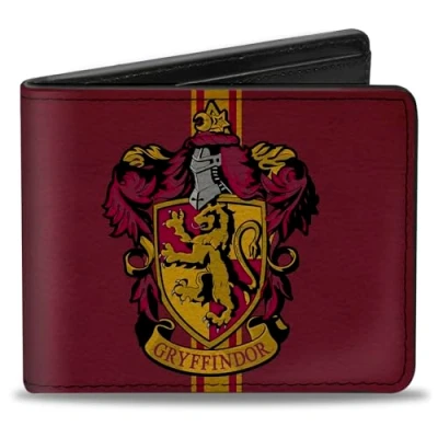 Bild av plånbok med spänne Harry Potter Wizengamot logotyp bruna, flerfärgad, 10 cm x 8,9 cm, Pu dubbelvikt logo Browns