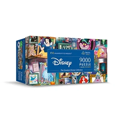 Bild av Trefl Prime Puzzle UFT: Disney, The Greatest Disney Collection 9000 Bitar, Stort Pussel, Tjock Kartong, BIO, EKO, Collage Med Sagofigurer, Underhållning För Vuxna Och Barn Från 12 År