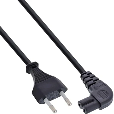 Bild av InLine® 16650Z strömkabel, strömkontakt till Euro 8 C7 kontakt, vinklad, 0,3 m