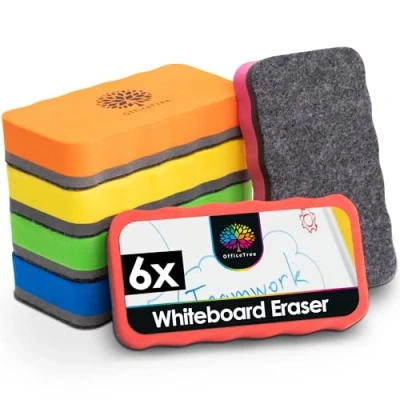 Bild av OfficeTree 5 x magnetisk whiteboardborste färger whiteboardsuddgummi whiteboard svamp suddgummi stämpel