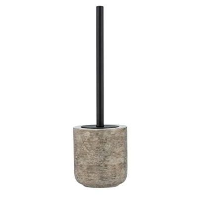 Bild av WENKO WC uppsättning mod. Fedio, högkvalitativ borsthållare av ädel keramik med distinkt reliefutseende i guld, handmålad, hygienisk toalettborste, Ø 11,5 x 39,5 cm