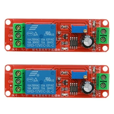 Bild av ARCELI NE55 12 V DC justerbar 0 10 sekund timer fördröjningsrelämodul för Raspberry Pi, 2 st