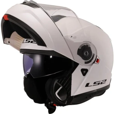 Bild av LS2, Motorcycle modular helmet STROBE II gloss white, L