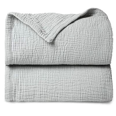 Bild av Lulu moon muslinfilt baby ventilerande babyfilt, babyfiltar för nyfödda, mjuk krypfilt barn, muslin sovfiltar småbarn flickor pojke 120 x cm (silvergrå)