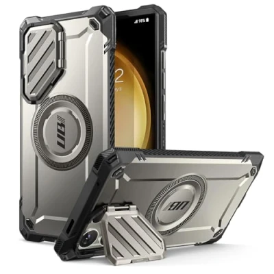 Bild av SUPCASE UB Mag XT fodral för Samsung Galaxy S24 Ultra Case (2024 Release), [kameraskydd i metall] extremt linsskydd smalt robust med inbyggt ställ (TiGray)