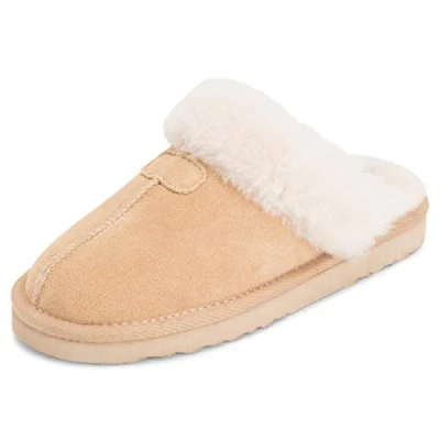 Bild av Kvinnors riktiga mocka australiska vintervarma mulor Beige 38