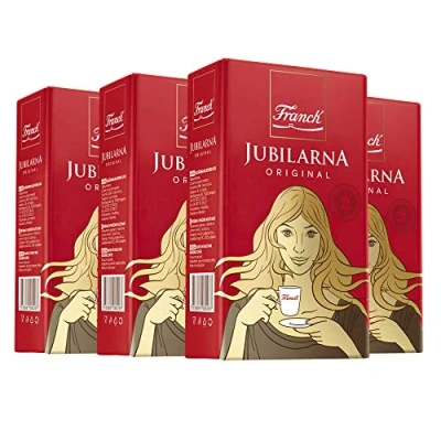 Bild av FRANCK Jubilarna Original (4 x 250g), Vakuumförslutet Kaffe Gjord av Rostade och Finmalda Arabica Robusta Kaffebönor, Smakintensitet 4/5
