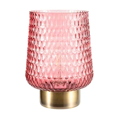 Bild av Pauleen 48134 rosglamour bärbar armatur bord timer funktion 6H batterilampa utan kabel glas/metall, 0,8 W, rosa, mässing