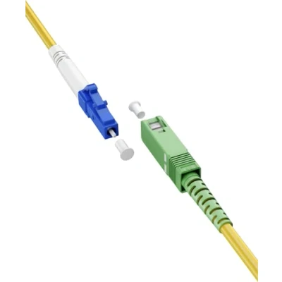 Bild av goobay 59594 fiberkabel (FTTH) / singlemode (OS2) Simplex/SC APC (8) kontakt till SC kontakt/fiberkabel/1 meter