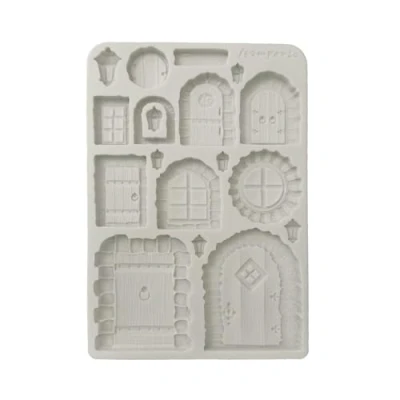 Bild av Stamperia Silicon Mould A5 for Scrapbooking, Bullet Journals and More, Non Stick Surface, Suitable Air Dry Clay, Resin Perfect Crafts Gifting (Hidden Grove, Door Window)