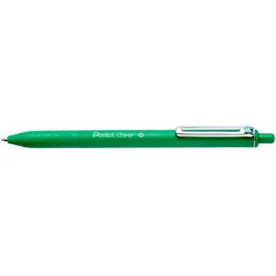 Bild av Pentel BX470 D kulspetspenna IZee, tryckmekanik, metallklämma, 0, 5 mm linjetjocklek, 12 stycken, grön
