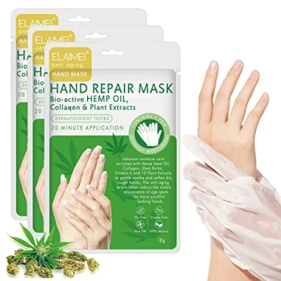 Bild av CCKULOOB Fuktgivande handskar 3 stycken handmask berikad med kollagen, grov och knäckt från kvinnor män