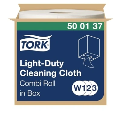 Bild av Tork Kombirulle Rengöringsduk för lättare rengöring vit W1/W2/W3, använd som fuktig eller torr, 1 x 600 dukar, 500137