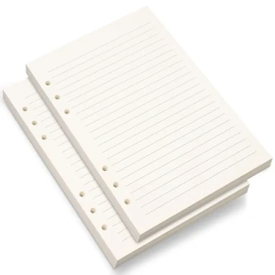 Bild av A5 linjerat papper, påfyllningspapper, fyllningspapper, 6 hål stansade, påfyllningar för Filofax planerare pärm journaler anteckningar, 8 mm löst bladpapper, 80 ark/160 sidor, 14,6 x