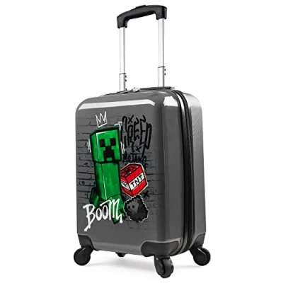 Bild av Minecraft Bär resväska för barn Creeper kabinväska med hjul Bagageväska pojkar och handtag Liten
