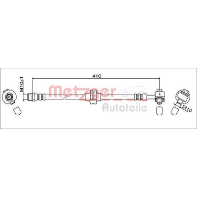 Bild av METZGER 4111607 Flexible De Frein Essieu avant gauche 410 OPEL: Zafira C Tourer