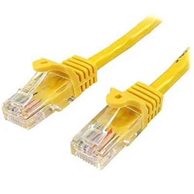 Bild av StarTech.com 10 m gul Cat5e lappkabel med haklösa RJ45 kontakter lång Ethernet kabel katt 5e UTP (45PAT10MYL)
