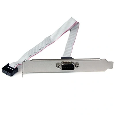 Bild av StarTech.com 16in (40cm) 9 pin Serial Male to 10 motherboard Header Slot Plate Port Adapter (PLATE9M16) Seriell panel DB (hane) till IDC (hona) 41 cm grå