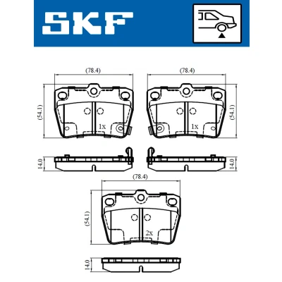 Bild av SKF VKBP 90288 A Jeu de plaquettes frein avec indicateur d&#039;usure TOYOTA: RAV4 II SUV, I SUV