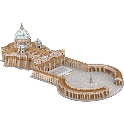 Bild av Revell 3D Puzzle 00208 basilika Sankt Peter i Vatikanen, den berömda Petersdom Rom, längd 41 cm Världen upptäck världen, hantverkspass för ung och gammal, färgad