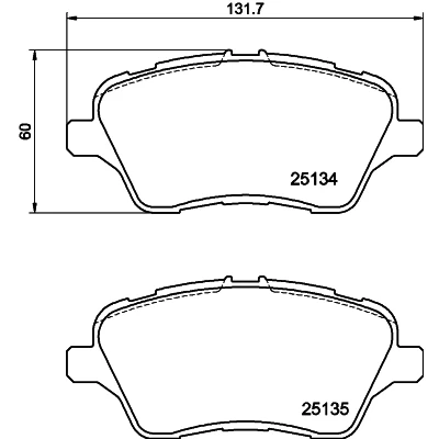 Bild av HELLA 8DB 355 020 621 Jeu de plaquettes frein non préparé pour indicateur d&#039;usure avec vis d&#039;étrier accessoires FORD: FIESTA 6, B Max