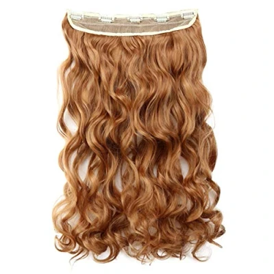 Bild av CAISHA 55cm Clip In Extensions Hårförlängning Hårstycke Rak Voluminös Vågig Kopparbrun C66 1
