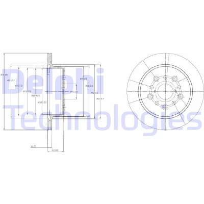 Bild av DELPHI BG4216 Disque de frein 310 16 5 ventilé huilé non traité sans roulement roue, bague ABS LEXUS: LS III, II