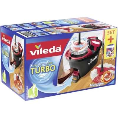 Bild av Vileda Turbo EasyWring and Clean Mopp Set, Röd/Grå, 48.6 x 29.6 cm