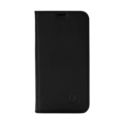 Bild av JT Berlin Bookcase Tegel äkta läderskal kompatibelt med Apple iPhone 15 Pro Max [Premium Flip Case, stativfunktion, EC kortfack, magnetlås] svart