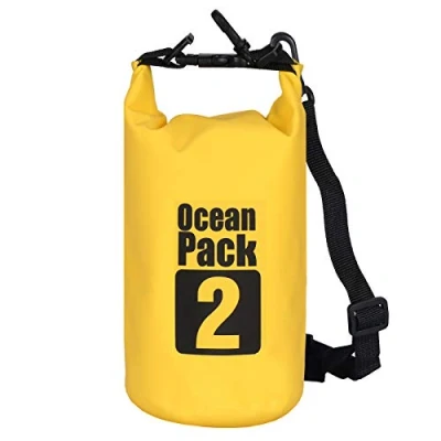 Bild av 2 L/3 L/5 l/10 l/15 l/20 l/30 L 500 D presenning kraftig PVC vattentät torr påse för kajakpaddling/kanotpaddning/fiske/flottning/simning/camping/snowboard, Orange, 3L US, Modern