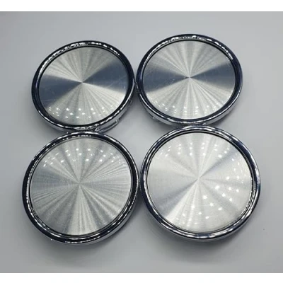 Bild av BizTech ® 4 x universal 58 mm krom bil auto legering hjul center navkapsylöverdrag set ingen logotyp vanligt emblem