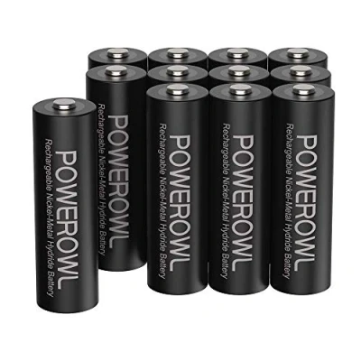 Bild av POWEROWL Laddningsbara AA Batterier, 2800mAh batterier med Hög Kapacitet 1,2V NiMH Låg Självurladdning (12 Stycken)