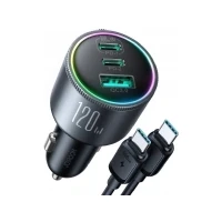 Bild av Joyroom kraftfull 3 port PD QC biladapter inkl 1,2m USB C kabel 100W+20W