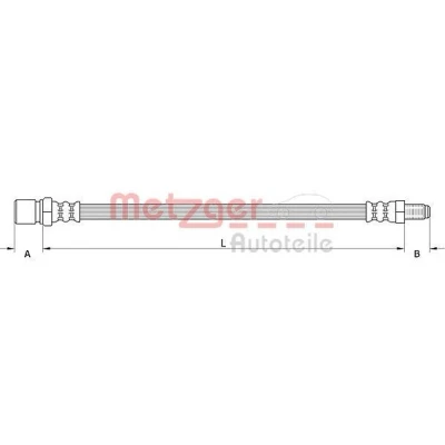 Bild av METZGER 4111548 Flexible De Frein Essieu avant gauche, droit 403 OPEL: Adam, Corsa E 3/5 portes