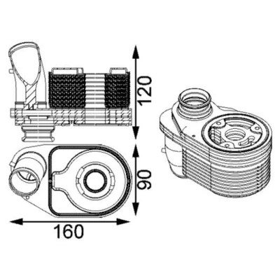 Bild av MAHLE ORIGINAL CLC 203 000S Radiateur d&#039;Huile avec joints FIAT: Ducato III Van, Сamion à Plateau / Сhâssis, Minibus