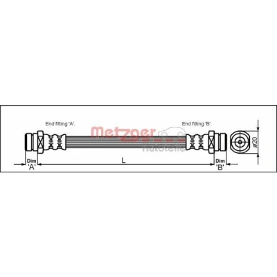 Bild av METZGER 4113310 Flexible De Frein 199 F10 x 1 MITSUBISHI: PAJERO